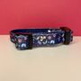 Navy And Pink Floral Dog Collar, thumbnail 2 of 3