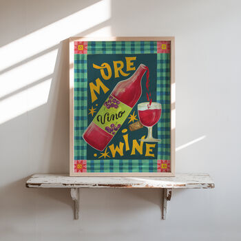 More Wine Art Print, Wine Illustration, 7 of 9