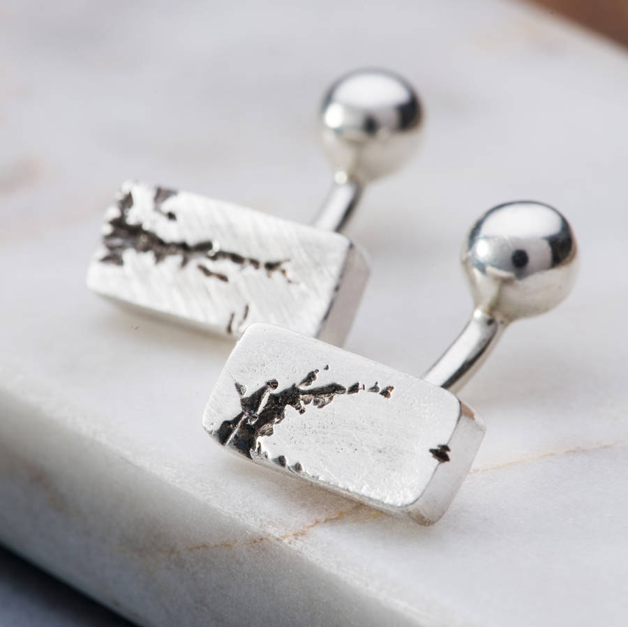 Image of Cracks Rectangular Cufflinks