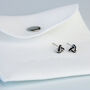 Sterling Silver Black Celtic Knot Stud Earrings, thumbnail 5 of 6
