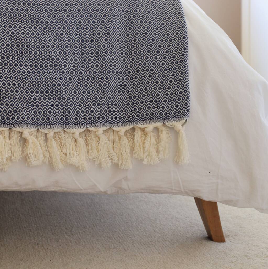 'Biarritz' Geometric Extra Large Cotton Throw By South Hammam