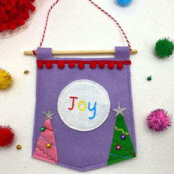 Purple Joy Christmas Banner/Pendant, 3 of 10
