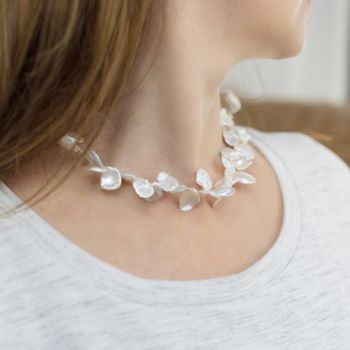 Modern White Keshi Pearl Necklace, 6 of 8