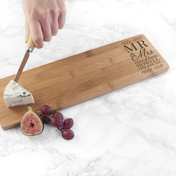 Personalised Mr And Mrs Bamboo Serving Board, 3 of 5