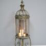 Antique Gold Large Candle Lantern On Stand, thumbnail 1 of 3