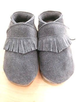 Moccasin Suede Soft Baby Shoes, 3 of 5