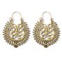 Gold Plated Large Tribal Drop Earrings, thumbnail 2 of 6