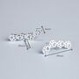 Sterling Silver Paw Print Ear Climber Stud Earrings, thumbnail 2 of 4
