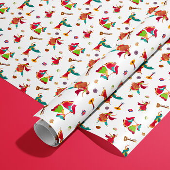 Indian Gift Wrapping Paper, Dancing Ladies, 2 of 3