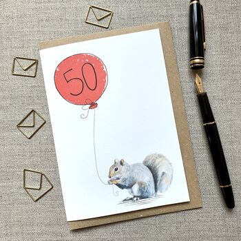 Personalised Squirrel Birthday Card, 3 of 6