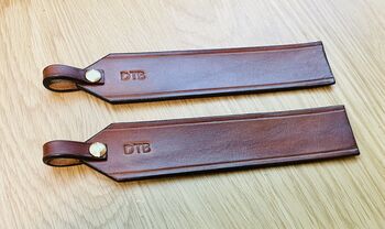 Personalised Date Leather Bookmark, Spanish Brown, 5 of 10