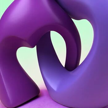Two Piece Petite Purple Interlocking Heart Vase, 2 of 6