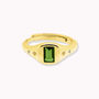 Peridot Baguette Adjustable Signet Ring, thumbnail 3 of 6