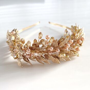 Gold Bohemian Bridal Headband, 4 of 7