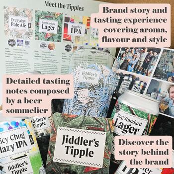 Jiddler's Tipple Craft Beer Gift Set – 4x Award Winning British Beers, Pint Glass, Beer Mat And Tasting Guide – Gift Idea For Dads, Birthdays, Fathers And Real Ale Lovers, 4 of 7