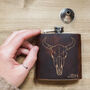 Personalised Bison Skull Leather Hip Flask, thumbnail 1 of 6