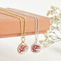 Red And White Floral Handmade Clay Necklace, thumbnail 1 of 6