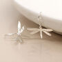 Sterling Silver Hammered Dragonfly Drop Earrings – 25mm X 15mm, thumbnail 5 of 8