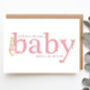 Personalised Pink Rabbit Baby Shower Card, thumbnail 3 of 4