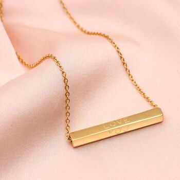 Gold Or Silver Engraved Bar Necklace, 5 of 7