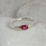 Handmade Silver Textured Ring With A Choice Of Gemstone, thumbnail 6 of 11