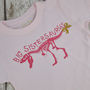 'Big Sistersaurus' New Baby Announcement T Shirt, thumbnail 4 of 6