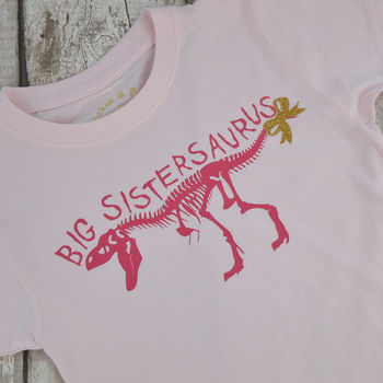 'Big Sistersaurus' New Baby Announcement T Shirt, 4 of 6