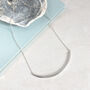 Silver Long Curved Bar Necklace, thumbnail 3 of 3