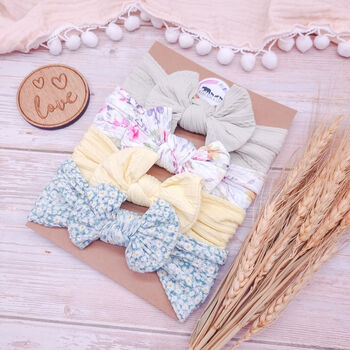 Floral Pastel Bow Headband Bundle, 4 of 7