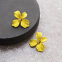 Hand Painted Flower Shaped Stud Earrings In Colours, thumbnail 9 of 11
