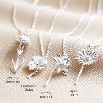 Birth Flower Pendant Necklace, 9 of 11