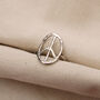 Organic Peace Symbol Hippie Ring In Silver Or Gold, thumbnail 4 of 6