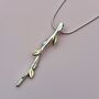 Silver Willow Pendant With Gold Leaves, thumbnail 3 of 8
