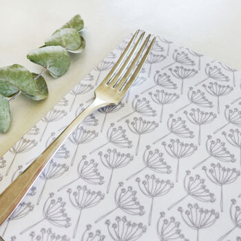 Set Of Dove Grey Cow Parsley Placemats, 2 of 4