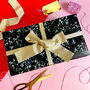 Luxury Black Mistletoe Christmas Wrapping Paper, thumbnail 1 of 4