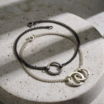 Personalised Men's Interlinking Hoops Bracelet, 6 of 8