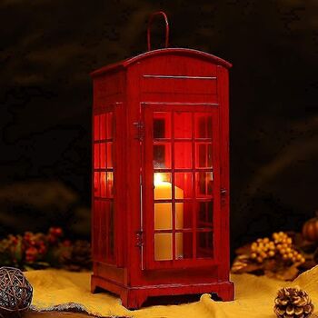 Red Telephone Booth Candle Lantern, 3 of 5