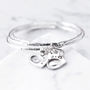 Silver Hammered Bangles With Fingerprint Heart Charm, thumbnail 5 of 9