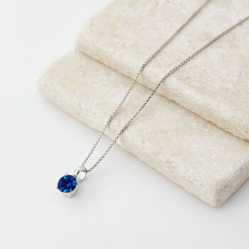 Sapphire Blue Swarovski Crystal Pendant Necklace, 4 of 4