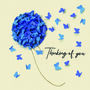 Butterfly Thinking Of You Blue Hydrangea Card, Not 3D, thumbnail 1 of 12