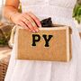Personalised Canvas Jute Clutch Pouch Makeup Bag, thumbnail 4 of 6