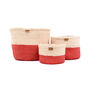 Tangu: Red Colour Block Woven Basket, thumbnail 7 of 7