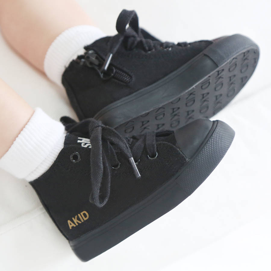 Akid Personalised Black High Tops By My 1st Years | notonthehighstreet.com