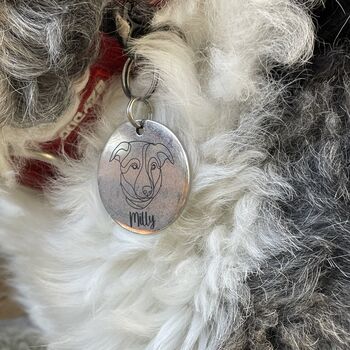 Customisable Dog Tag, Pet ID Tag With Pet Portrait, 2 of 5