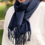 Personalised Navy Blue Pure Cashmere Scarf, thumbnail 2 of 10