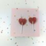 Heart Lollipop Earrings Acrylic Sterling Silver Hoops, thumbnail 7 of 10