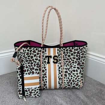 Personalised Leopard Print Tote Bag Set, 2 of 6