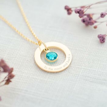 Eternal Ring And Birthstone Personalised Necklace, 5 of 12