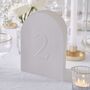 White Embossed Wedding Table Number Cards One To 12, thumbnail 2 of 3