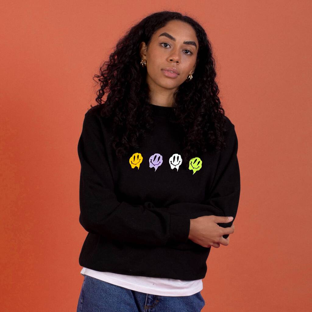 Wobbly Smiley Faces Sweatshirt By Rock On Ruby | notonthehighstreet.com
